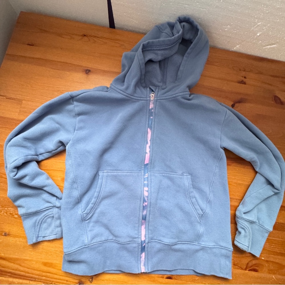 Athleta girl blue hoodie size 8/10 zip up